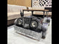 Hansart Special Vintage Car-Inspired Bar Table with Industrial Metal Frame