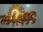 Designer Gold 7 Horse in Sun Metal Wall Art with LED (48 x 28 Inches)