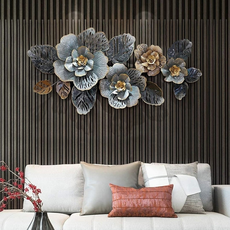 This Elegant Floral Metal Wall Art is expertly crafted using premium-quality iron metal and is a great way to decorate your living room. The 50 x 26 inches size and timeless floral design makes this wall art the perfect statement piece for any interior. Add a touch of elegance to your living room with this metal wall art! Featuring a beautiful floral design with anti-rust powder coating, it&