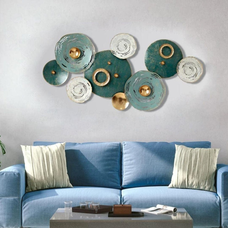 Elegant Round Metal Wall Accent for Living Room and Hall. Metal Wall Decor by Hansart Abstract wall art Total Wall Coverage Area: 53 x 27 Inches Made of Premium-Quality Iron Metal Anti-rust powder coating used Hanging Mechanism included Perfect for your living room, bedroom, hall, office reception, guest room, and hotel reception The product is packed by professionals for safe delivery  Designed to make your home look complete "Hansart Made In India because India itself is an art".