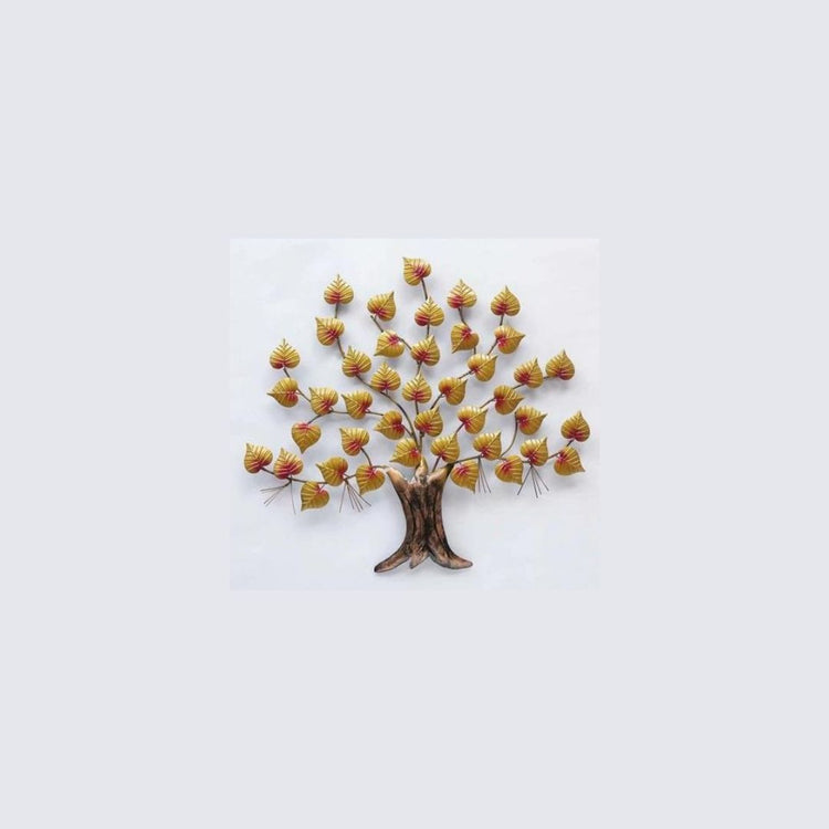 Hansart Special Peepal Golden Leaves Tree Metal Wall Art (29 x 26 Inches)-Home Decoration-Metal Wall Tree by Hansart Made of Premium-Quality Iron Metal Perfect for your living room, bedroom, hall, office reception, guest room, and hotel reception The product is packed by professionals for safe delivery Designed to make your home look complete "Hansart Made In India because India itself is an art".