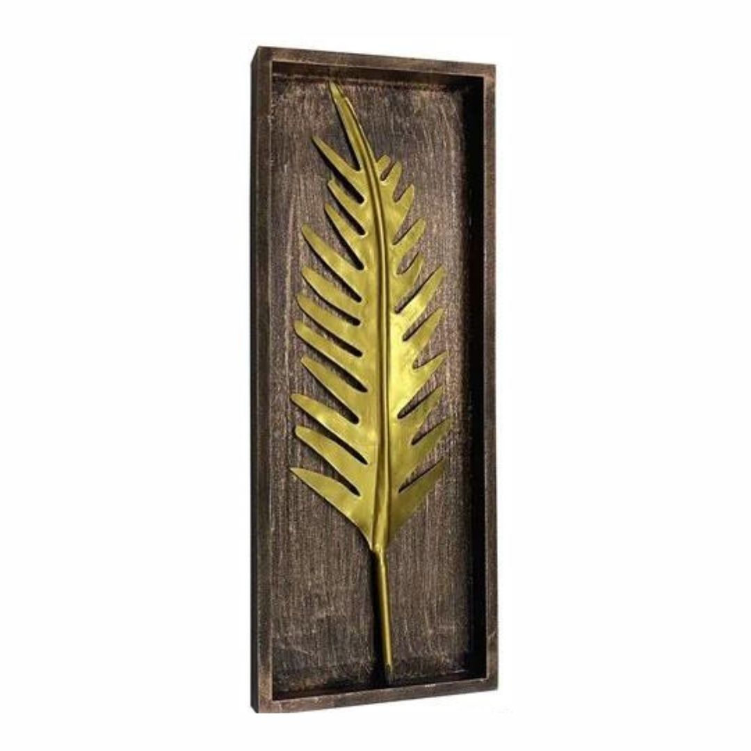 Tally Metallic Leaf Art on MDF Board (20 x 8 Inches)-Home Decoration-Metal Wall Decor by Hansart Made of Premium-Quality Iron Metal Perfect for your living room, bedroom, hall, office reception, guest room, and hotel reception The product is packed by professionals for safe delivery Designed to make your home look complete "Hansart Made In India because India itself is an art".